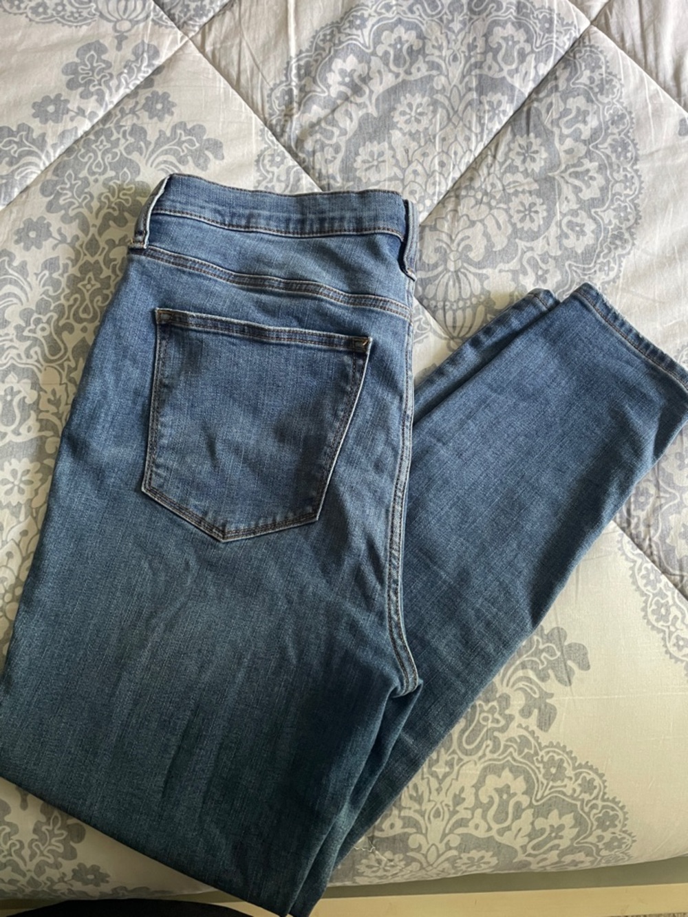 J. Crew 9 inch high rise button up Skinny Jeans in Light Blue Denim